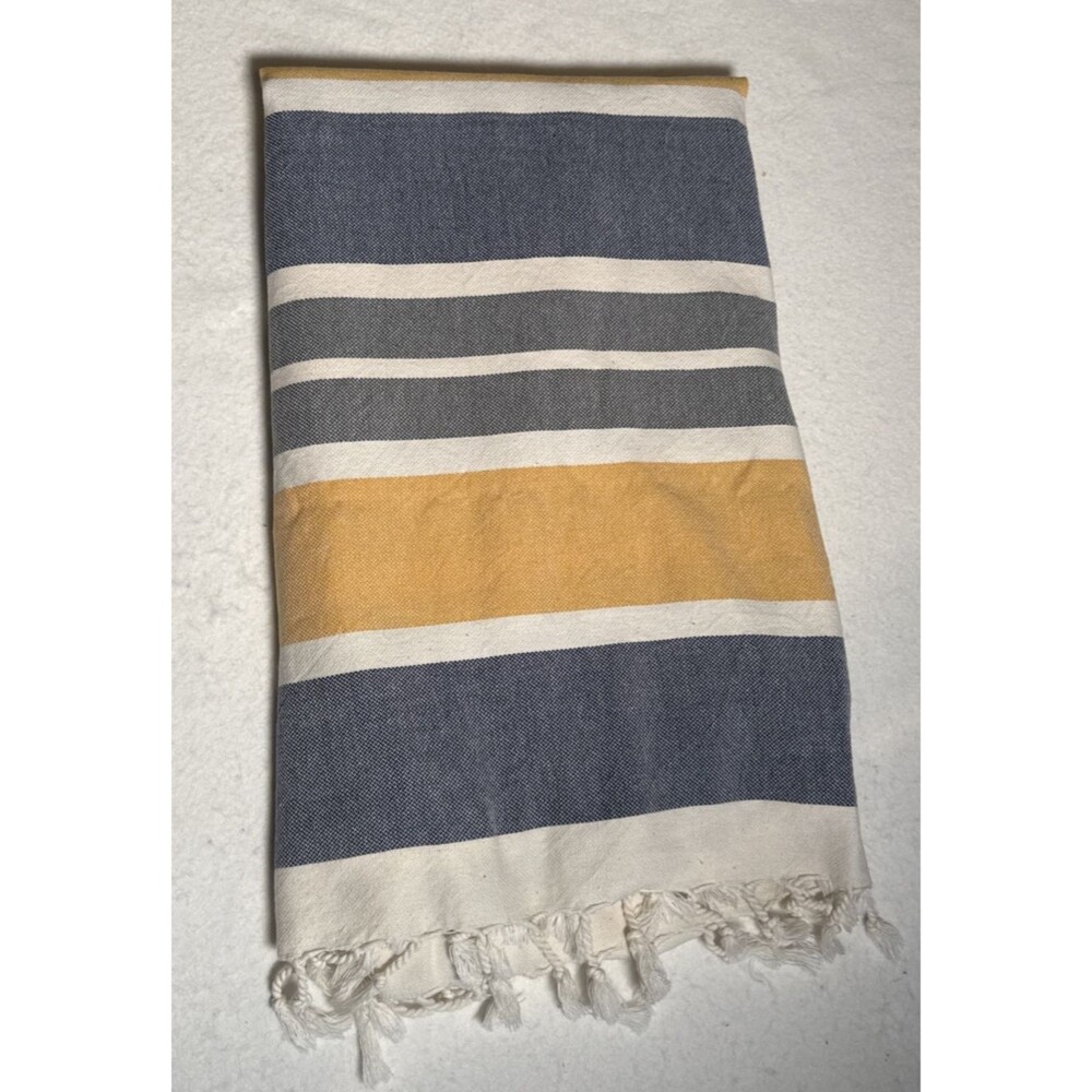 Sand Cloud Turkish Cotton Beach Towel Blanket 38x66 Fringe Stripe EUC